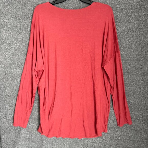 Azules Women Top Rayon Coral Longsleeves Size XL - Picture 2 of 8